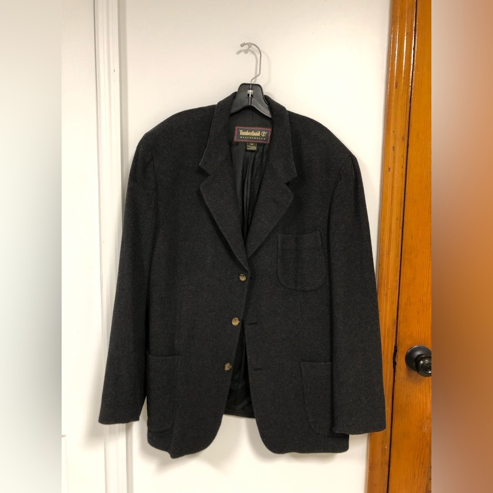 Timberland Men's WOOL Coat Size M Color Grayish Black